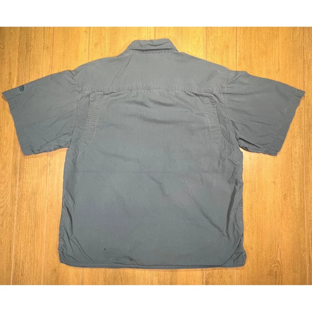 The North Face Mens Blue Short Sleeve Button Down Utility Hiking Shirt L vintage